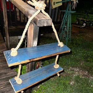 Handmade rope hanging shelf